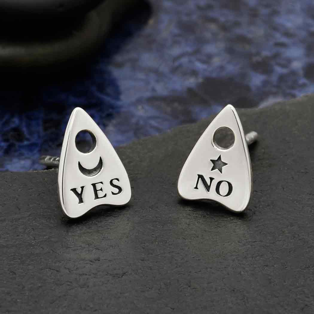 Ouija Post Earrings 9x6mm: Bronze