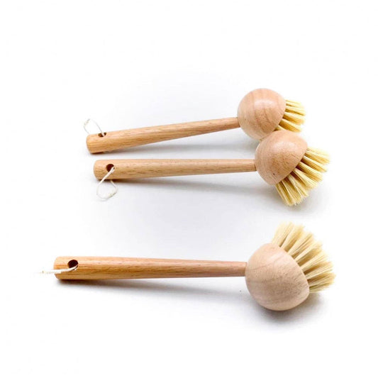 Bamboo Dish Brush - Long Handle Natural Sisal Bristles