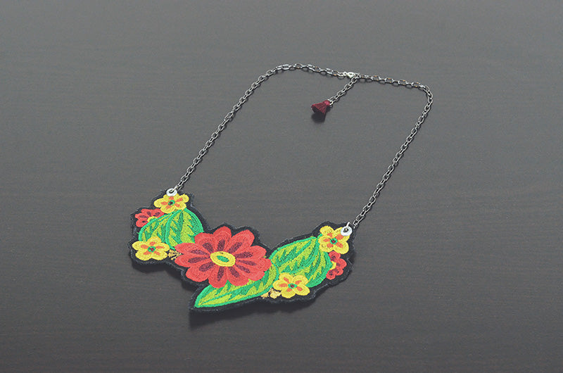 Mérida Floral Necklace  - Red