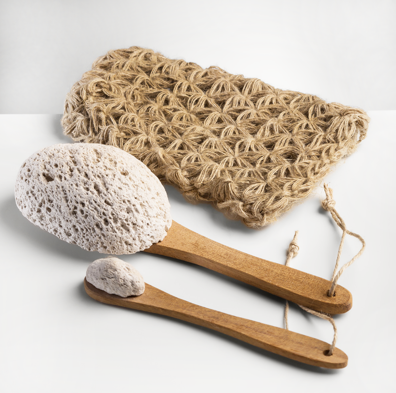 Volcanic Pumice Set with Linen Bag